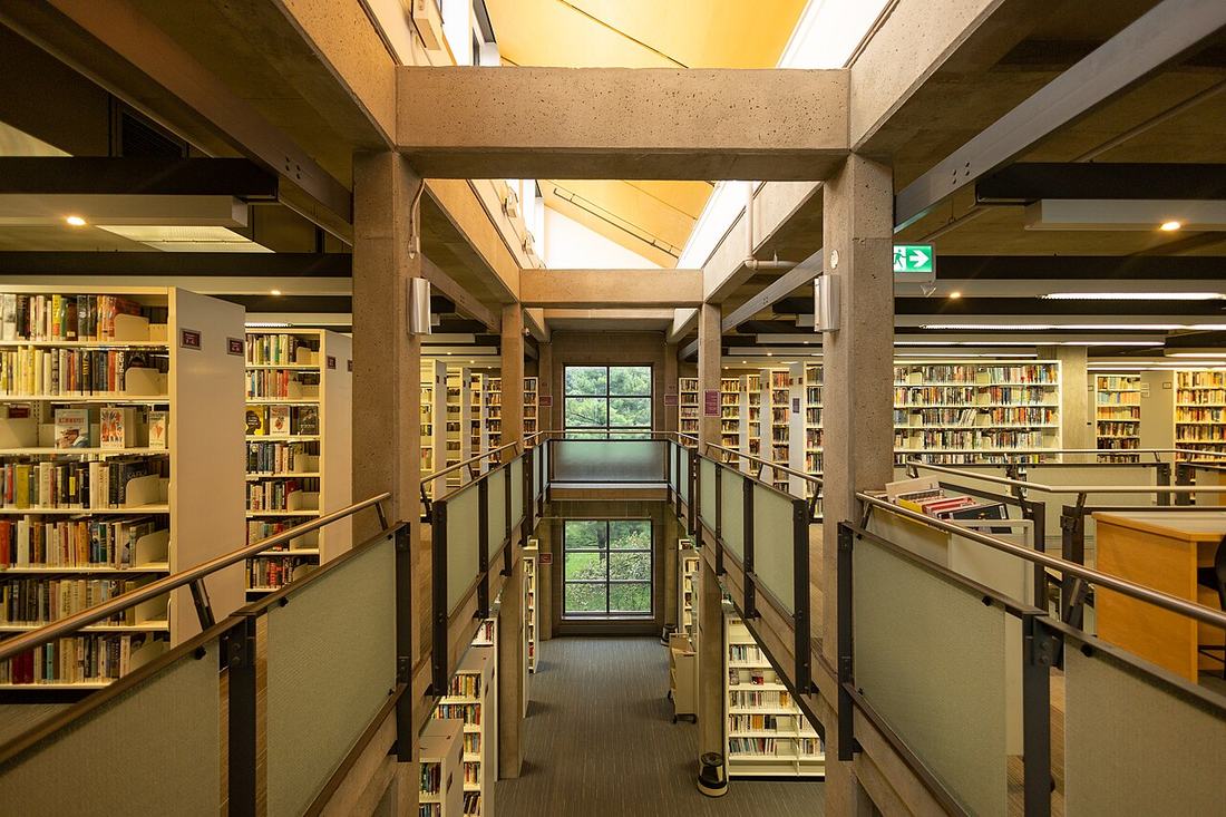 Bookshelves in Westmount Public Library, Montreal